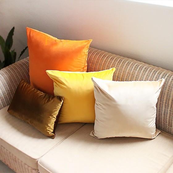 送料無料 ベージュ ベロア 45cm クッションカバー クリーム色 : mignon