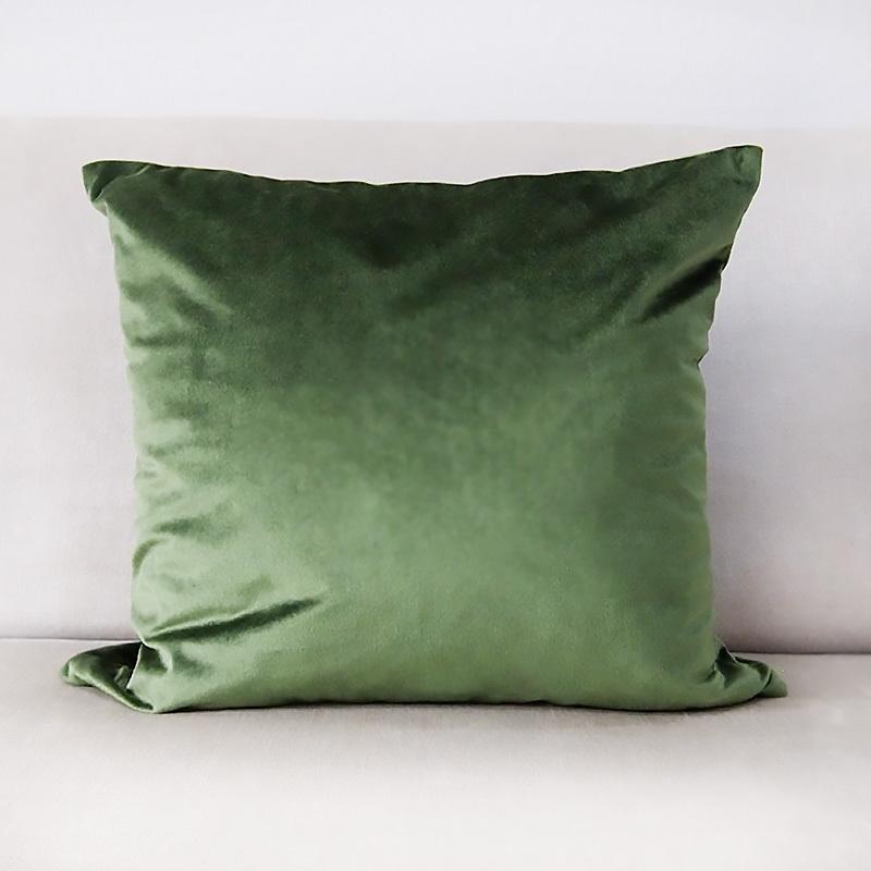 送料無料 モスグリーン ベロア 45cm クッションカバー 緑色 : mignon