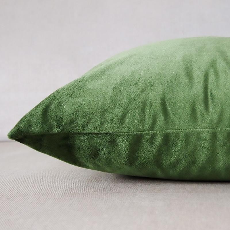 送料無料 モスグリーン ベロア 45cm クッションカバー 緑色 : mignon