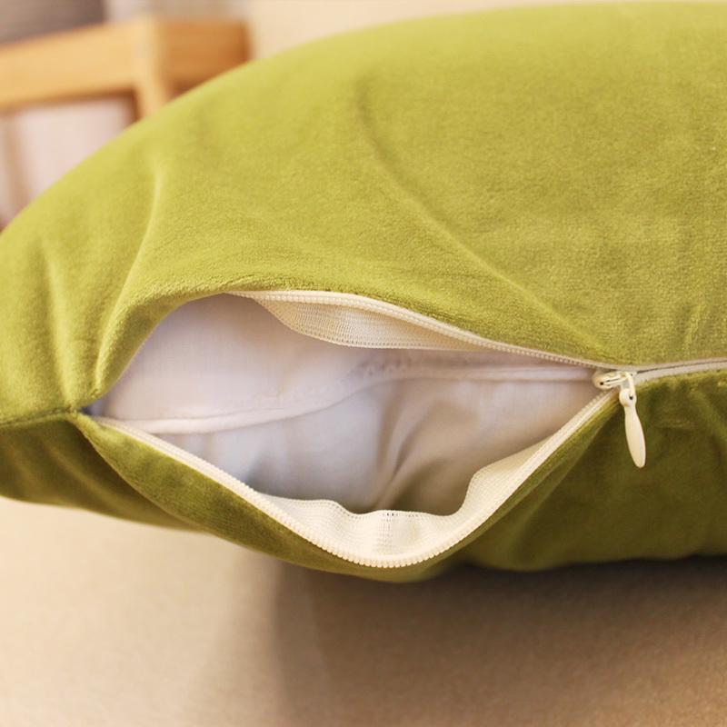 ベロア 45cm ピスタチオグリーン クッションカバー 黄緑色 緑色 北欧