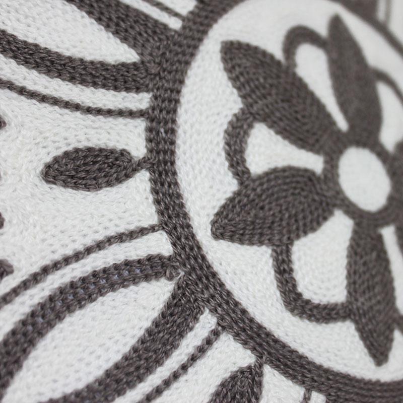 ラウンド クッションカバー 45cm 円形 丸型 グレー オフホワイト 生成