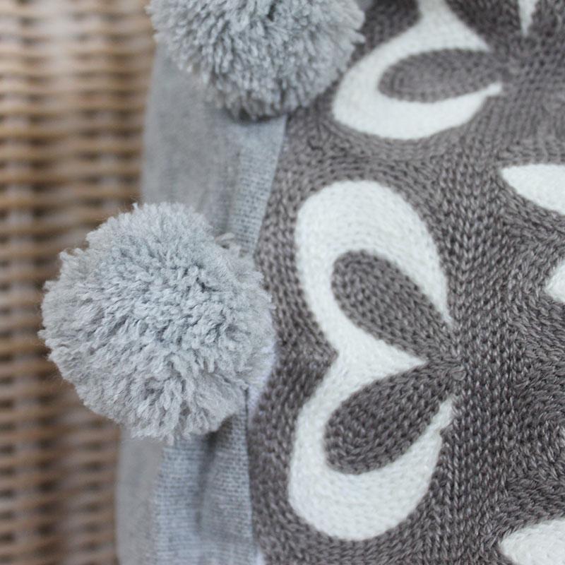 ラウンド クッションカバー 45cm 円形 丸型 グレー オフホワイト 生成