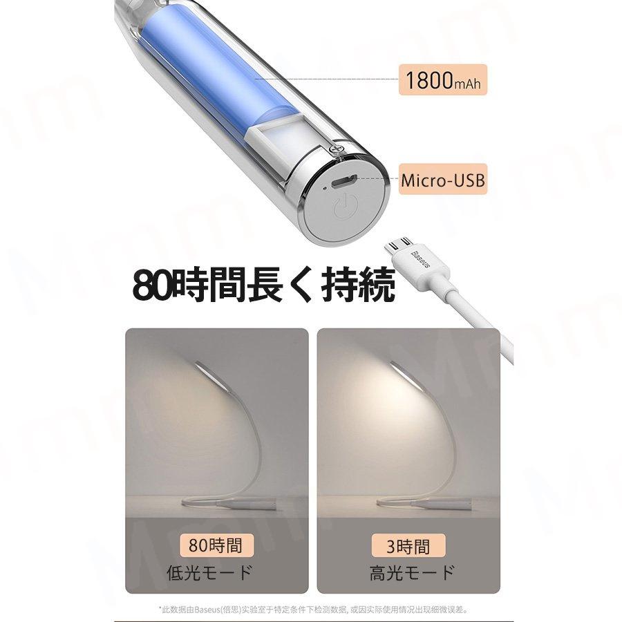 即納 LEDデスクライト 明るい おしゃれ Baseus卓上スタンド角度自由調整　無段階調光　目に優しい 勉強机 学習机 読書灯 電気スタンド スマホ充電｜mmmstore｜11