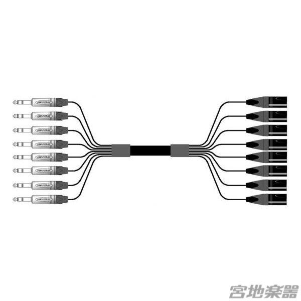 Belden/8ch XLRM(オス)-TRS(NEUTRIK) 変換ケーブル 3m マルチチャンネルケーブル【受注生産品】