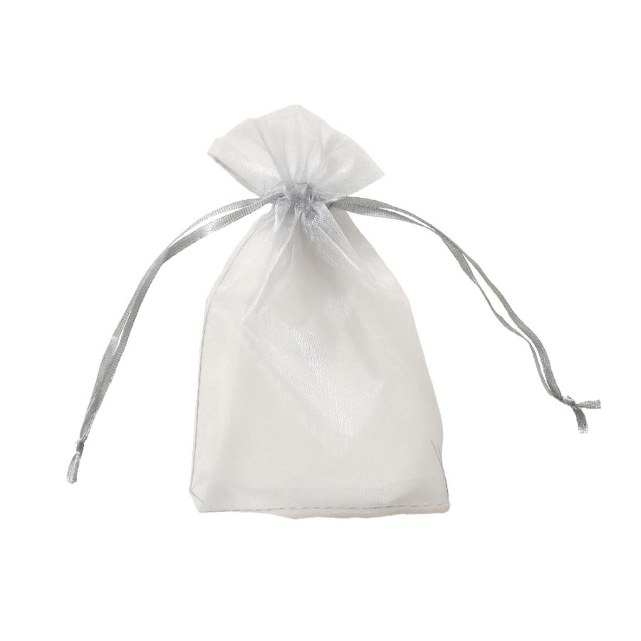 シアーバッグ・パールグレー・M／10枚 ラッピング サシェ 巾着 アクセサリー 入れ ハーブ ポプリ 中が見える におい袋に 爆買 | 