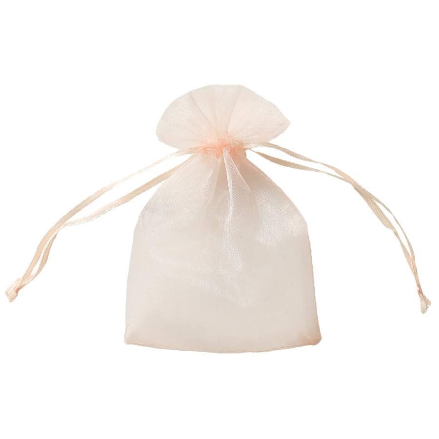 シアーバッグ・シェルピンク・M／10枚 ラッピング サシェ 巾着 アクセサリー 入れ ハーブ ポプリ 中が見える におい袋に 爆買 | 