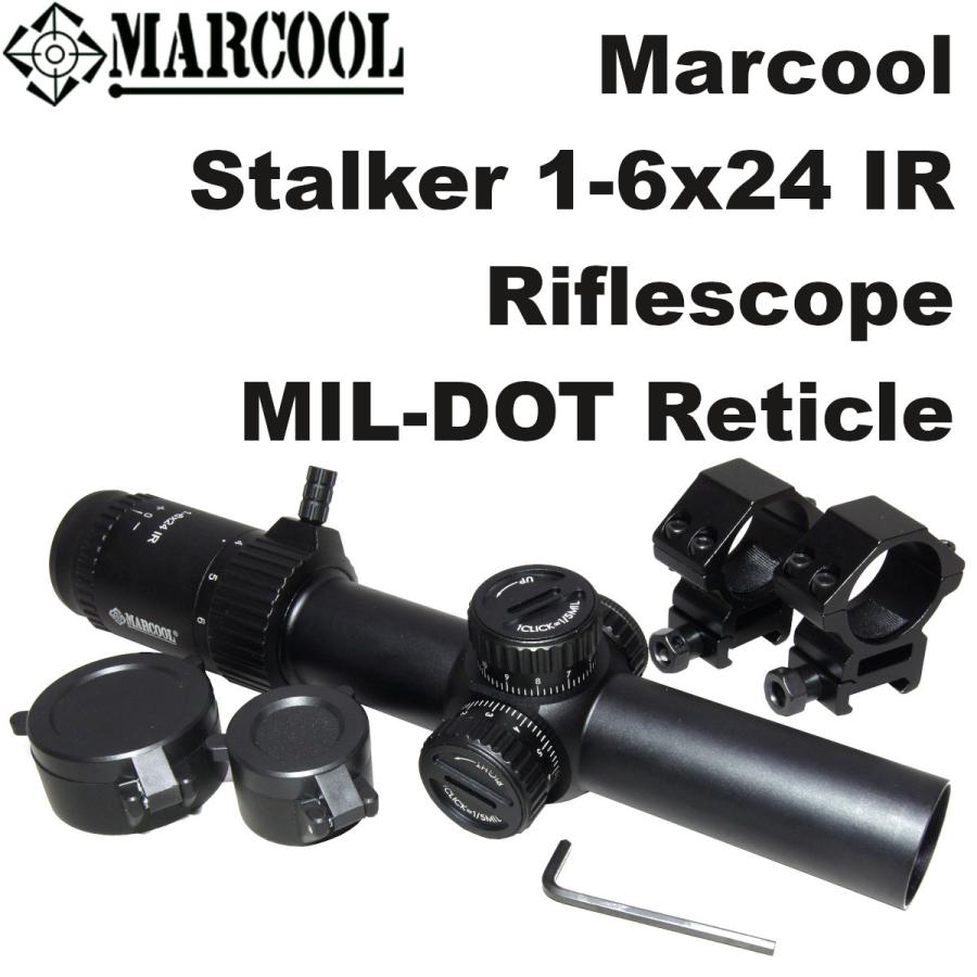 Marcool Stalker 1-6x24 発売モデル IR 人気特価 MAR-154 ライフルスコープ 1005-1425 空気銃 ハンティング エアライフル ミルドットレティクル 実猟