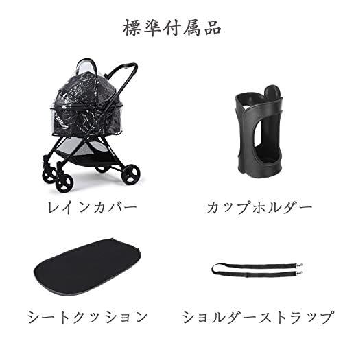 Beberoadペットカート ペットバギー 多機能折りたたみ式猫小型犬ペットベビーカー 取り外し可能なバスケット 金属製のハンドル 前輪360°回転 Beberoadペットカート ペットバギー 多機能折りたたみ式猫小型犬ペットベビーカー 取り外し可能なバスケット 金属製のハンドル