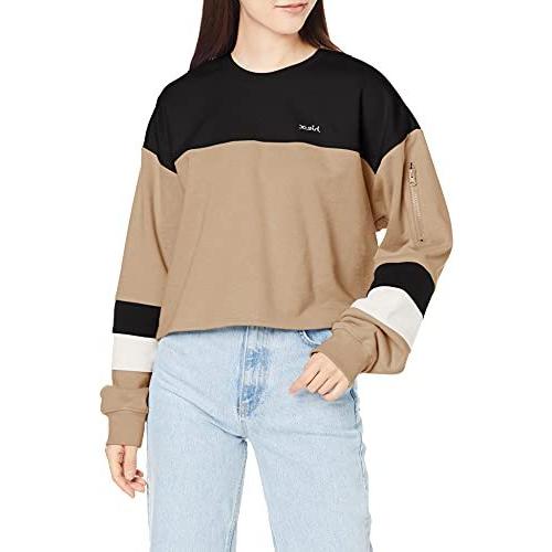 品質が X Girl Top Sweat Cropped トレーナー エックスガール レディース M ベージュ その他水着 Captains Agency