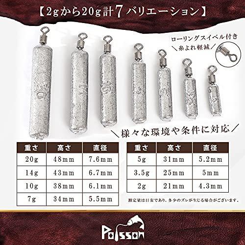 Poisson ポアソン 鉛 フリーリグ フリリグシンカー 釣り 重り ワーム 5g 40個 生まれのブランドで