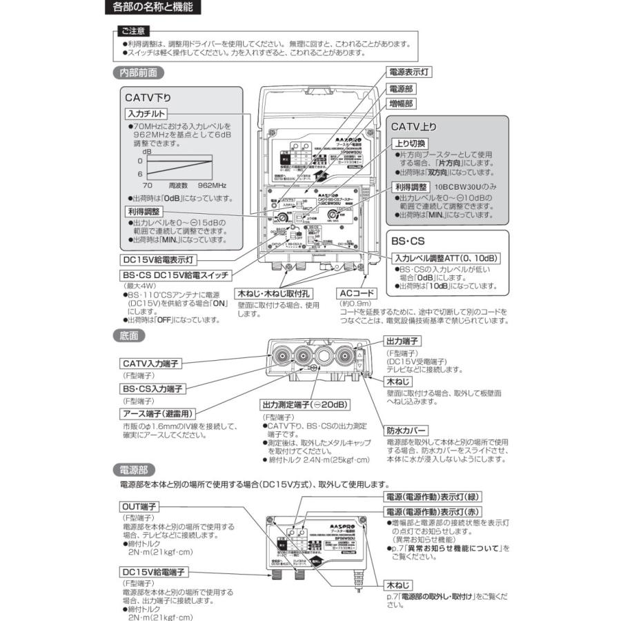 マスプロ 4K・8K衛星放送(3224MHz)対応 CATV・BS・CSブースター マスプロ 4K・8K衛星放送(3224MHz)対応 CATV・BS・CSブースター
