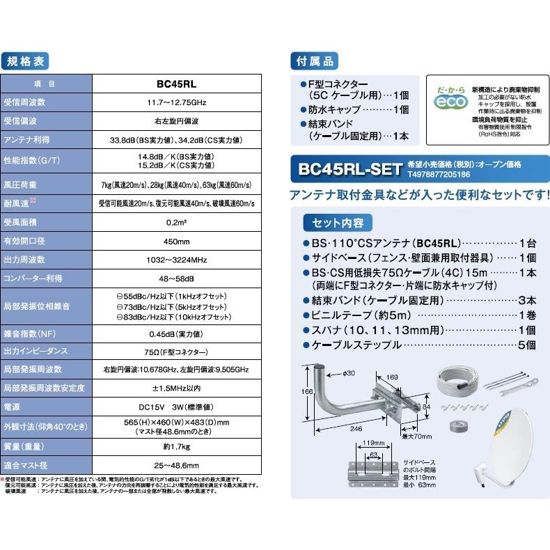 マスプロ 4K・8K衛星放送(3224MHz)対応 BS・110°CSアンテナ マスプロ 4K・8K衛星放送(3224MHz)対応 BS・110°CSアンテナ