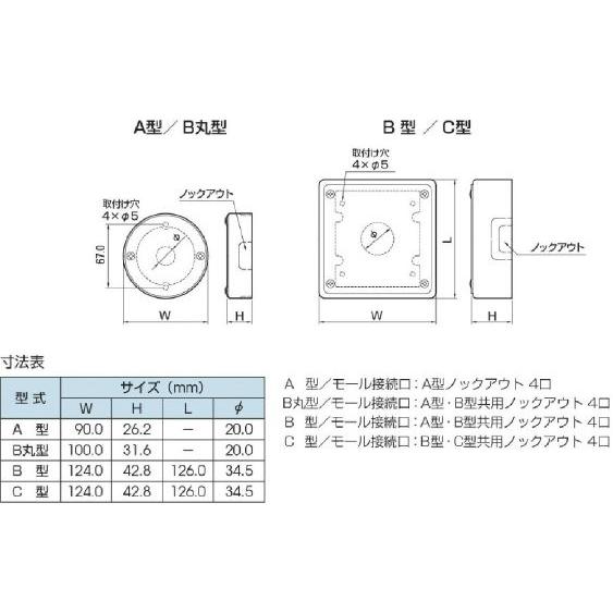 マサル工業 メタルモール付属品 ジャンクションボックス C型 C309｜mmq｜03