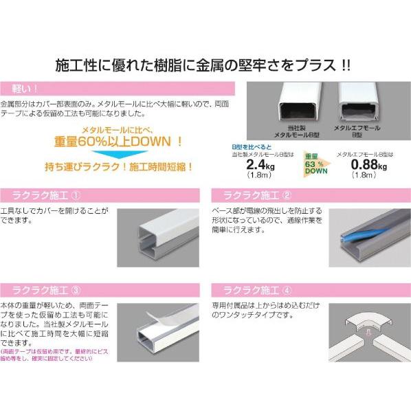 メタルエフモール　MFT 1202 A型20本入り新品未開封品 マサル工業 メタルエフモール A型 2,000mm MFT120 : Q's Yahoo