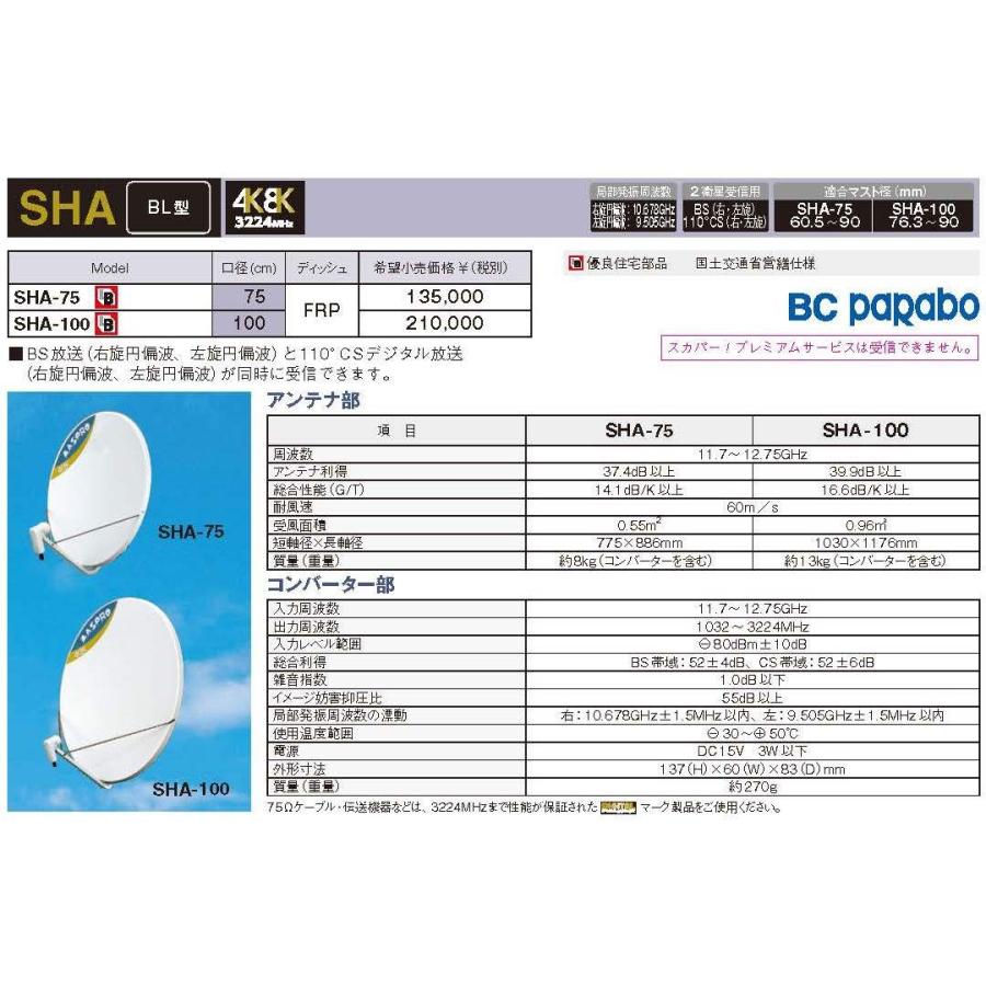 MASPRO SHA-100 BS/CS 
アンテナ マスプロ（MASPRO） 4K・8K衛星放送(3224MHz)対応 BL型 BS・110°CS