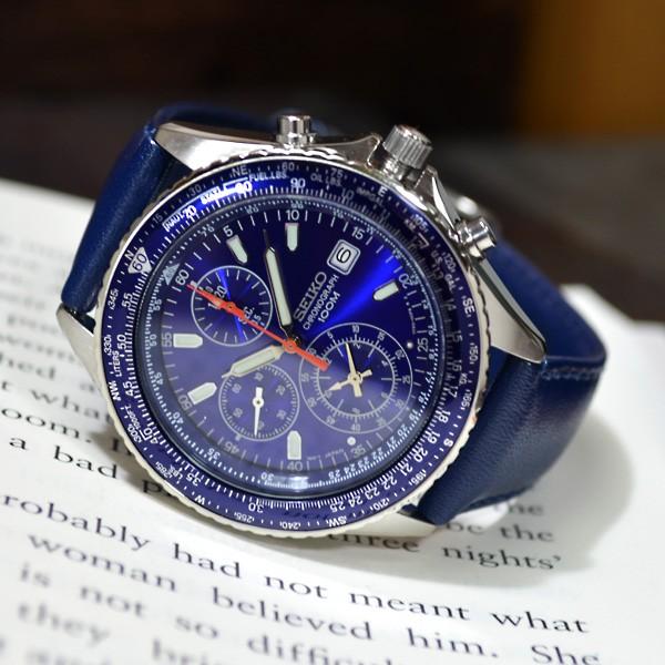 SEIKO セイコー 逆輸入 海外モデル クロノグラフ メンズ 腕時計 ブルー 
