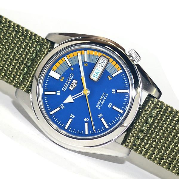 セイコー5 海外モデル 逆輸入 メンズ 自動巻き 腕時計 SEIKO5 ブルー 