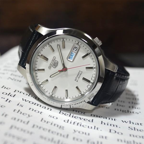 セイコー5 海外モデル 逆輸入 自動巻き SEIKO5 メンズ 腕時計 シルバー文字盤 クロコブラックレザーベルト SNK789K1 BKM053AP　在庫なくなり次第終了｜mmr2｜02