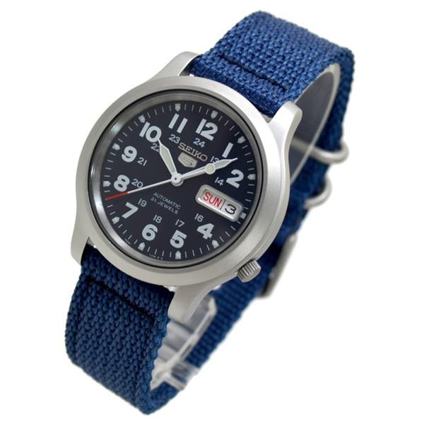 セイコー5 海外モデル 逆輸入 SEIKO5 腕時計 メンズ ネイビー文字盤 ブルー ナイロンベルト SNKN31K1｜mmr2｜04