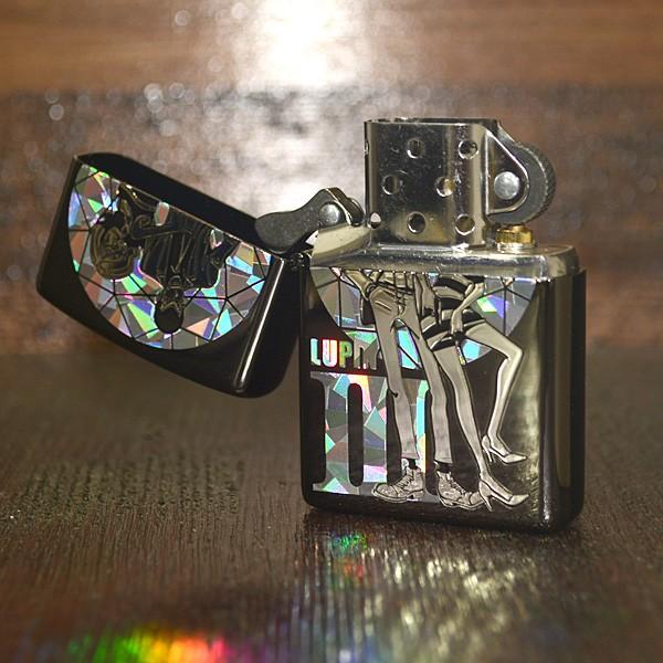 ルパン三世 ダブルフェイス ブラック ホログラム シェル ZIPPO ライター  両面加工｜mmr2｜02