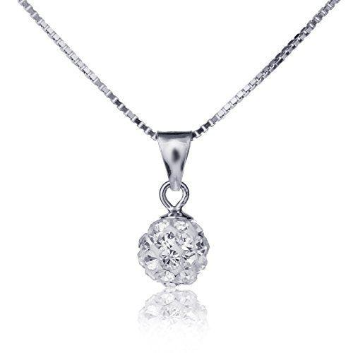 ギフトジュエリークリスタルボール8mm・ネックレスペンダントシルバー925エコーパッケージ ミニポーチ付NCW8