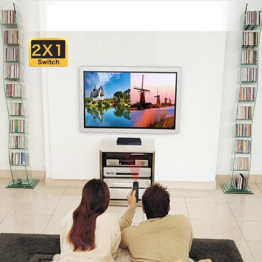 80％以上節約DAIAD HDMI PIP ワイプ表示 2入力 2画面分割 1出力 切替器
