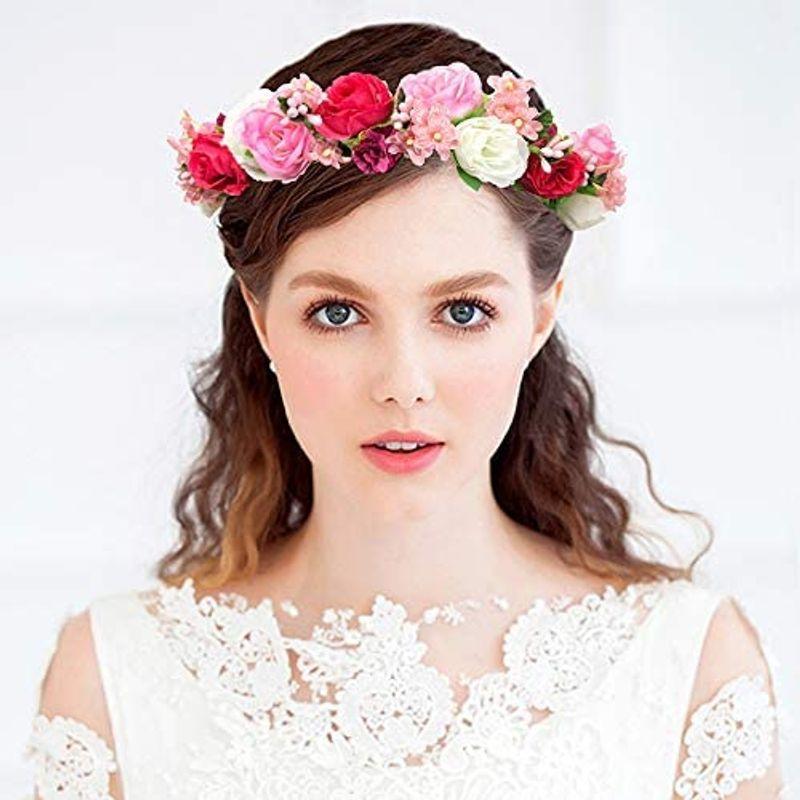 花かんむり 花冠 2点セット Fhkanset01 ウエディング ドレス花冠 リストレッド 結婚式 髪飾り 直送商品 結婚式