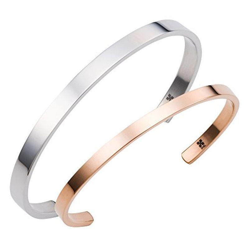 安い購入 ホワイトクローバー ペアバングル ピンクゴールド 平打ち シンプル ペアブレスレット ブランド サージカルステンレス 人気 カップル メンズアクセサリー Sis Hi Sis Com