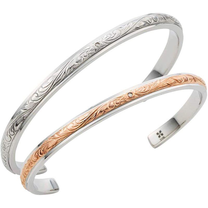 一番の贈り物 カップル ペアバングル ホワイトクローバー 人気 プ スクロール ダイヤモンド ハワイアンジュエリー ブランド サージカルステンレス メンズアクセサリー