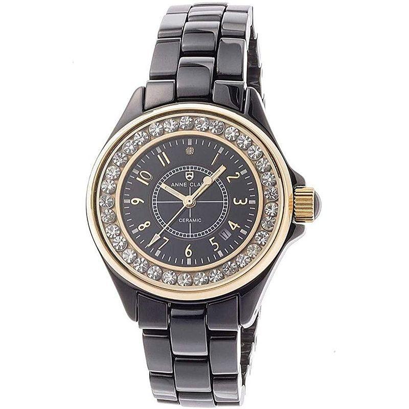 ANNE CLARK 腕時計 レディース 金属アレルギー軽減対策 フル セラミック ブラック ラインストーン(ジルコニア)ベゼル 天然ダイヤ CLARK 腕時計 レディース 金属アレルギー軽減対策 フル セラミック ブラック ラインストーン ジルコニア ベゼル 天然ダイヤ