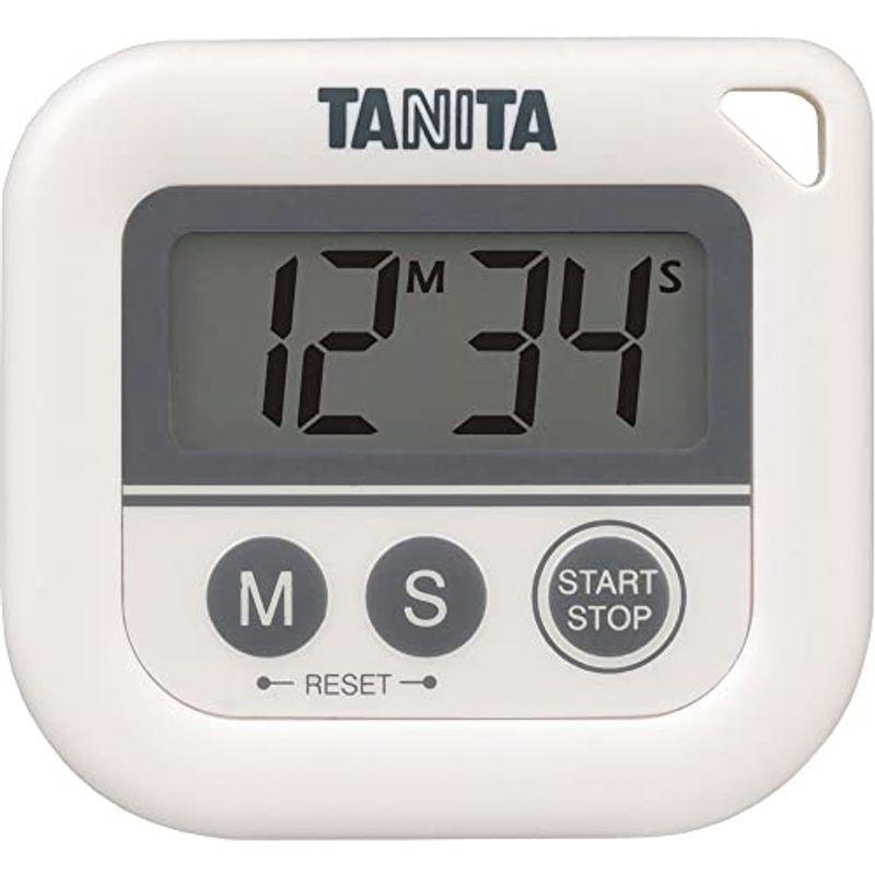 タニタ キッチン タイマー 防水 マグネット付き 100分計 丸洗いタイマー ホワイト TD-376N WH