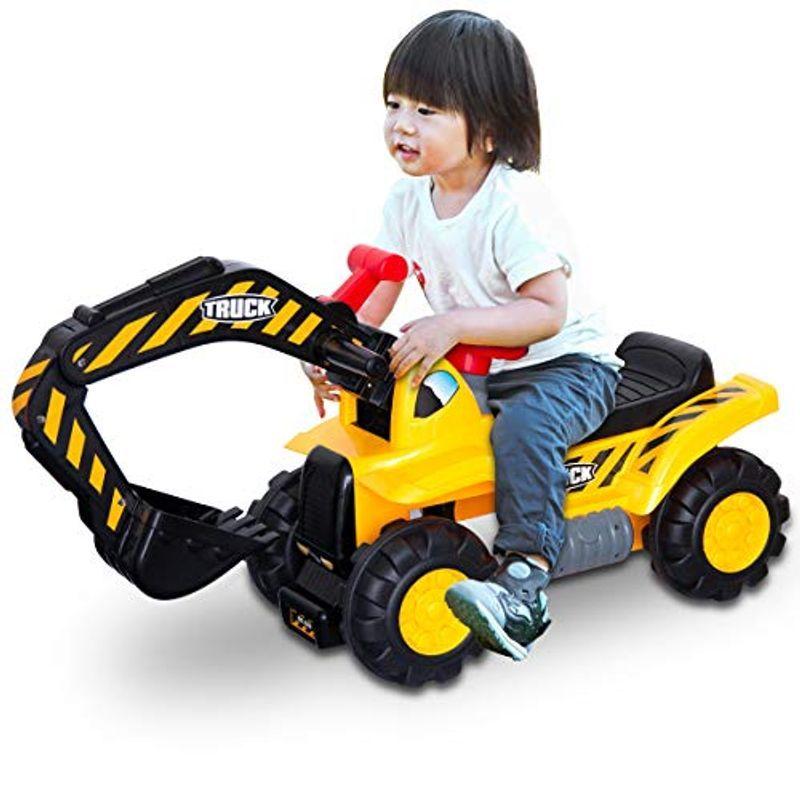 魅力の Rizkiz ショベルカー おもちゃ のりもの 砂場 ごっこ 遊び クレーン ハンドル操作 乗用玩具 足蹴り 軽量 おしゃれ遊び Www Abonamas Lt