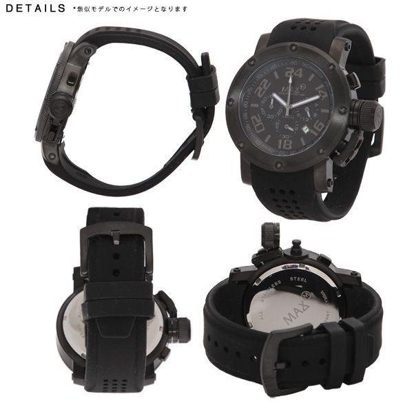 MAX マックス 腕時計 MAX485 42mm Face ブラック　ブラック　クロノグラフ ウォッチ　国内正規商品｜mmworld｜03