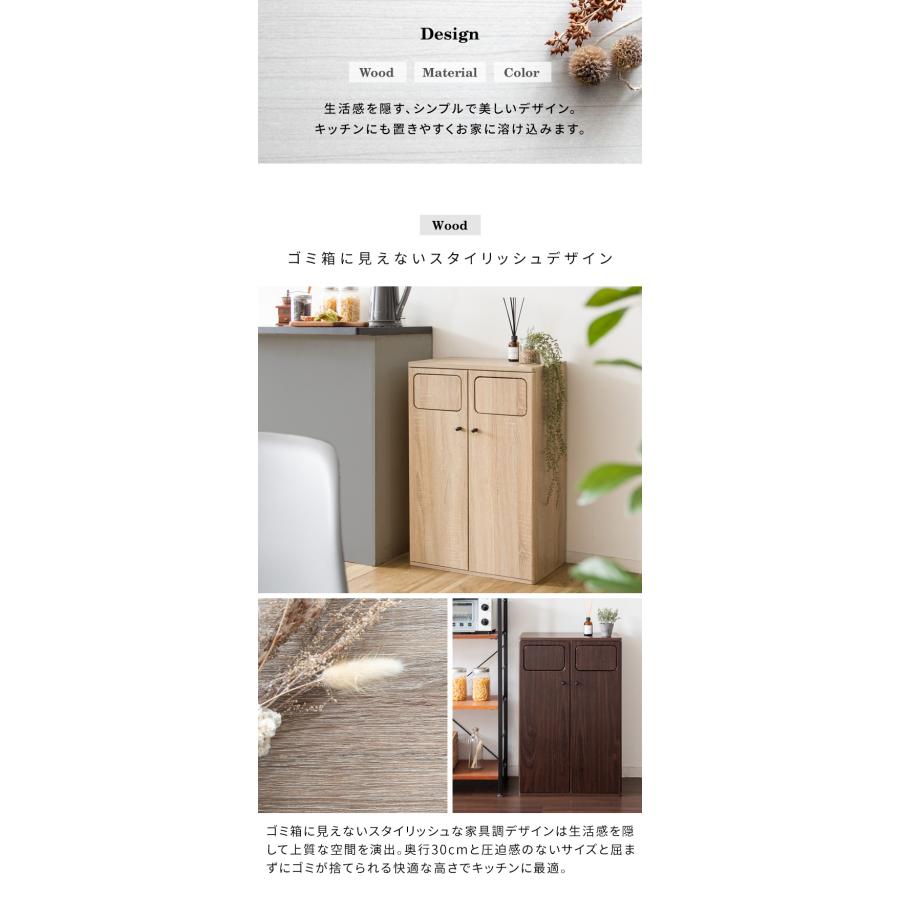 ゴミ箱 45l 45リットル 2分別 分別 ふた付き プッシュ式 スリム