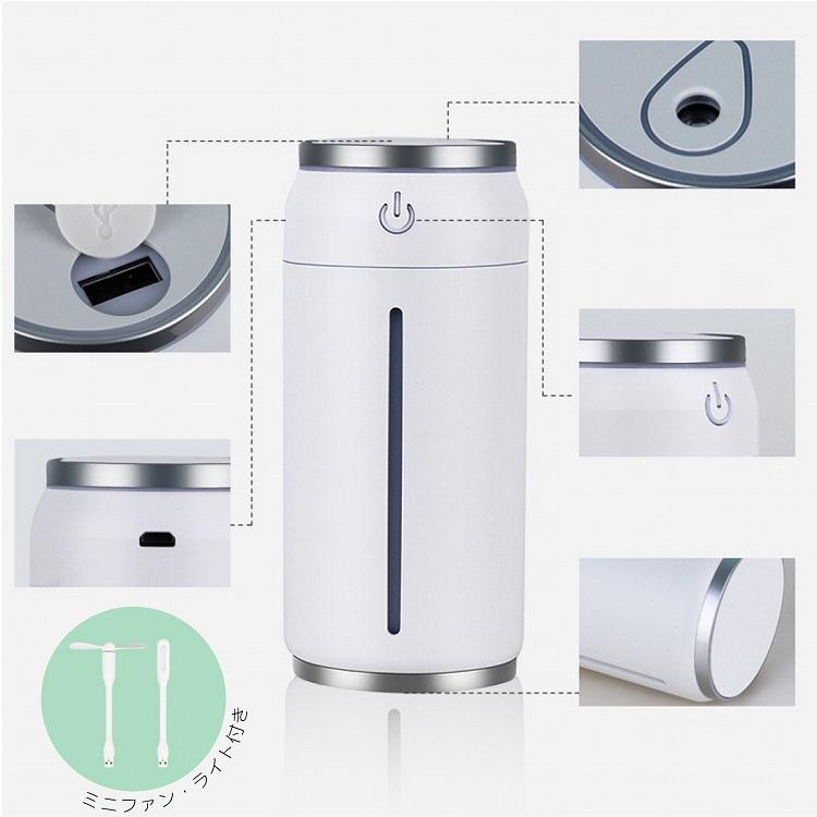 卓上 扇風機 USB ミスト 加湿器 超音波式 ファン付き 静音 小型