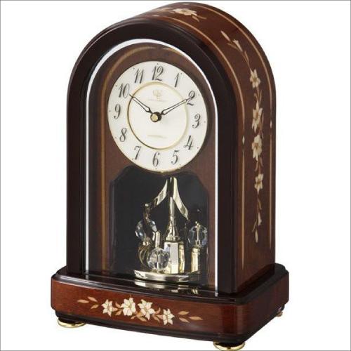 【新品未使用】4SG786HG06 RHG-S70 [日本製象嵌細工置時計] RHYTHM（時計） 4SG786HG06 RHYTHM リズム時計 クオーツ置き時計