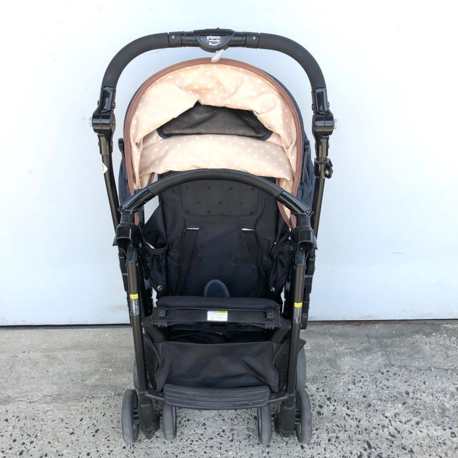 美品 ピジョン SOLACICA ソラチカ  A型ベビーカー 両対面 デニム ピジョン pigeon ソラチカ solacica ベビーカー 両対面式 1カ月〜36