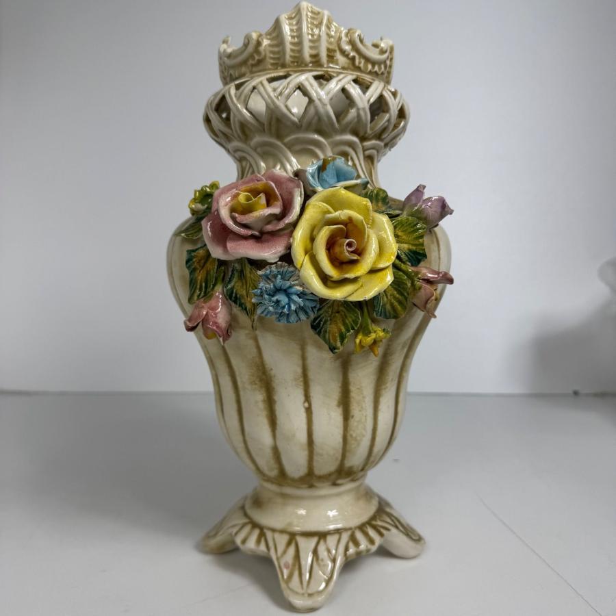 CAPODIMONTE 限定生産 花瓶 852/53 イタリア製 陶器製 フラワーベース