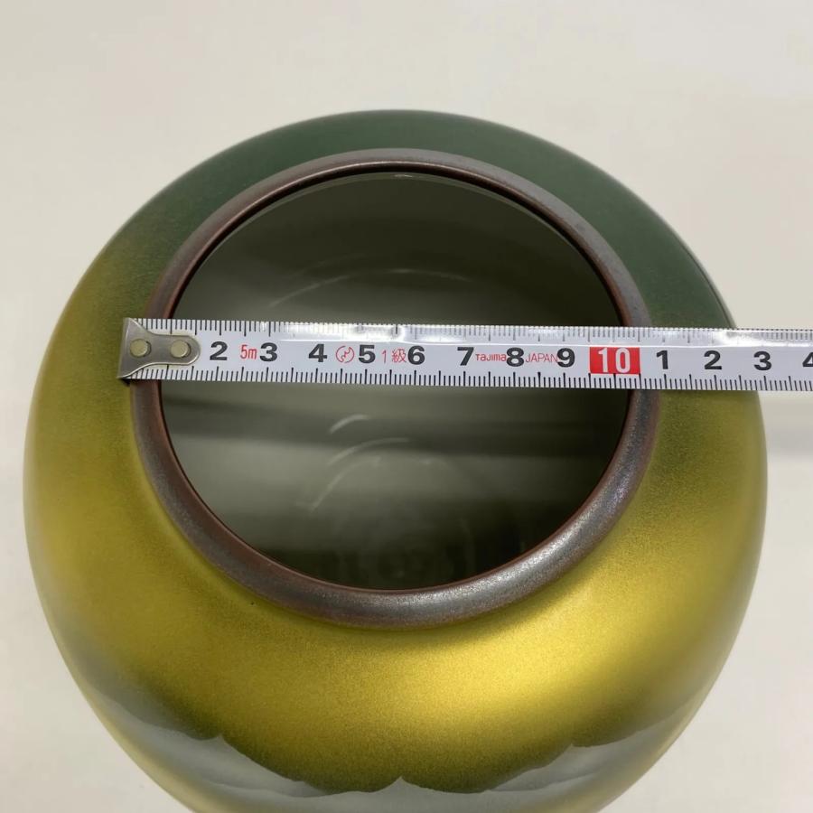 九谷焼 勇峰作 金彩 花瓶 共箱付 壺 花入れ 陶器 花器 和モダン