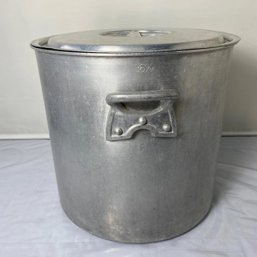 業務用 アルミ寸胴鍋 36L 蓋付き Silver Arrow 大型鍋 炊き出し