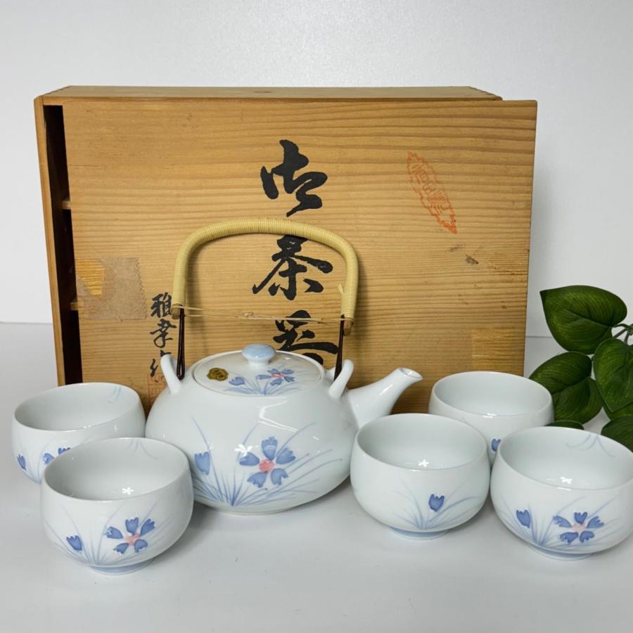有田焼 椎幸作 茶器セット 急須＆湯呑み5客 木箱付き 未使用 高級和