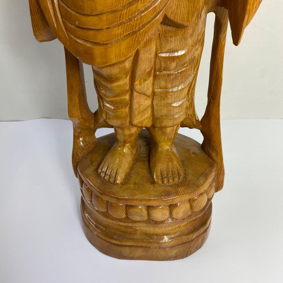 木彫り 観音菩薩像 仏像 彫刻 一木造 高さ約90cm 仏教美術 木製 置物