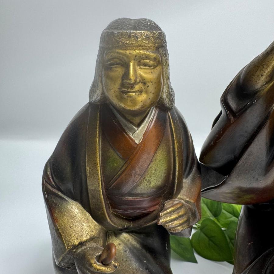 高砂人形 金彩色絵 翁 嫗 おきな おうな 日本人形 置物 飾り 長寿 夫婦