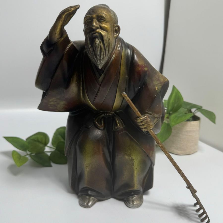 高砂人形 金彩色絵 翁 嫗 おきな おうな 日本人形 置物 飾り 長寿 夫婦