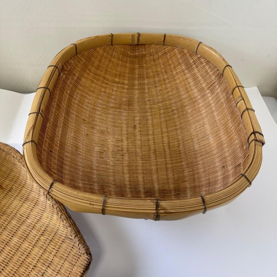 古民具 大判サイズ ザル、籠