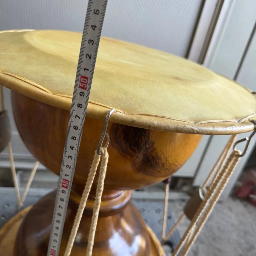 韓国伝統楽器 チャンゴ（杖鼓） バチ付き 木製 約43cm×高さ48cm カバー