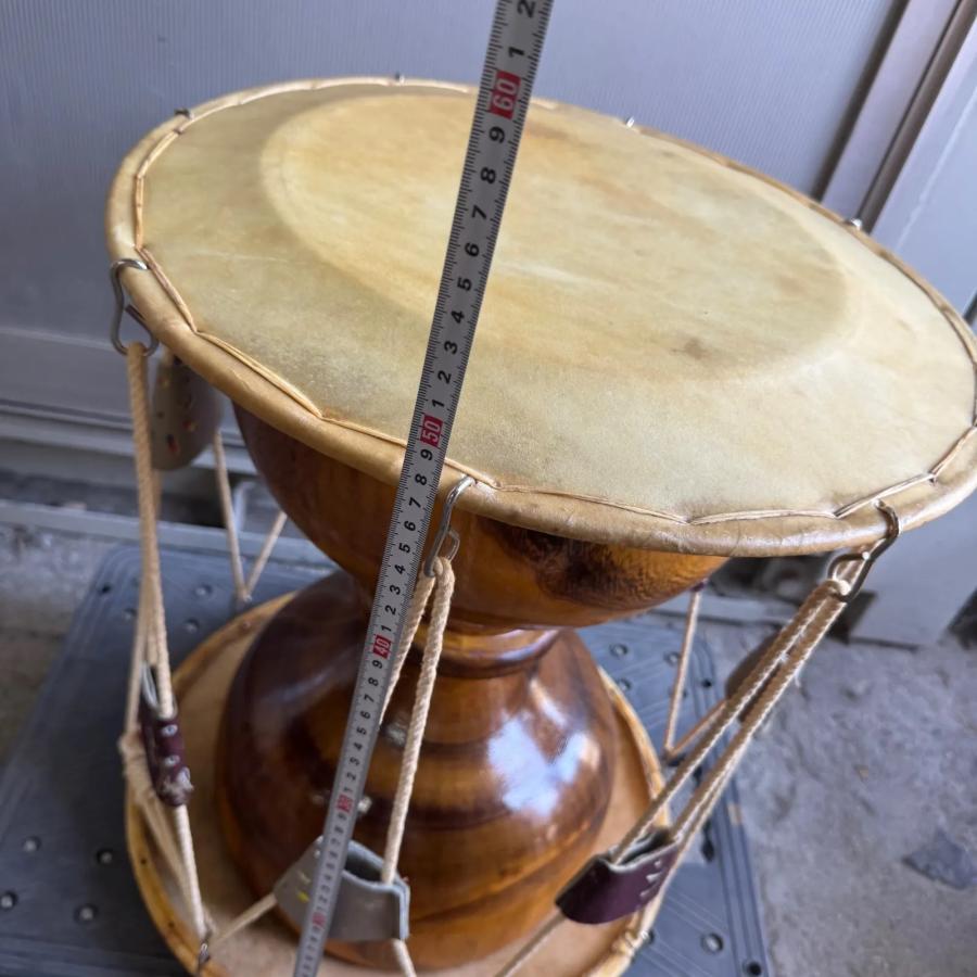 韓国太鼓　チャンゴ　バチ 韓国伝統楽器 チャンゴ（杖鼓） バチ付き 木製 約43cm×高さ48cm カバー