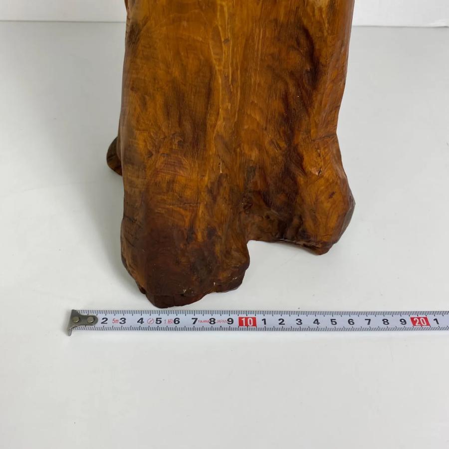 木彫り 寿老人像 七福神 福禄寿 手彫り 彫刻置物 木製人形 工芸品 民芸