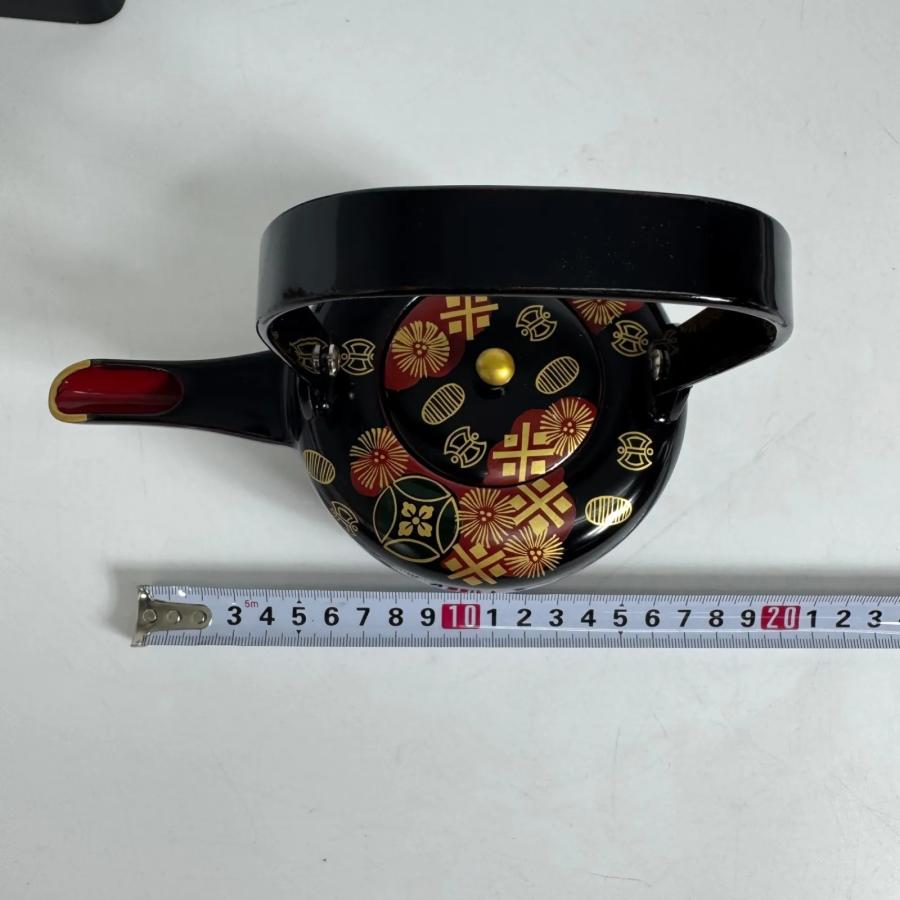 会津塗 黒塗 絵島型 四ツ揃 婚礼用 漆器セット 木箱入 金彩 鶴文様