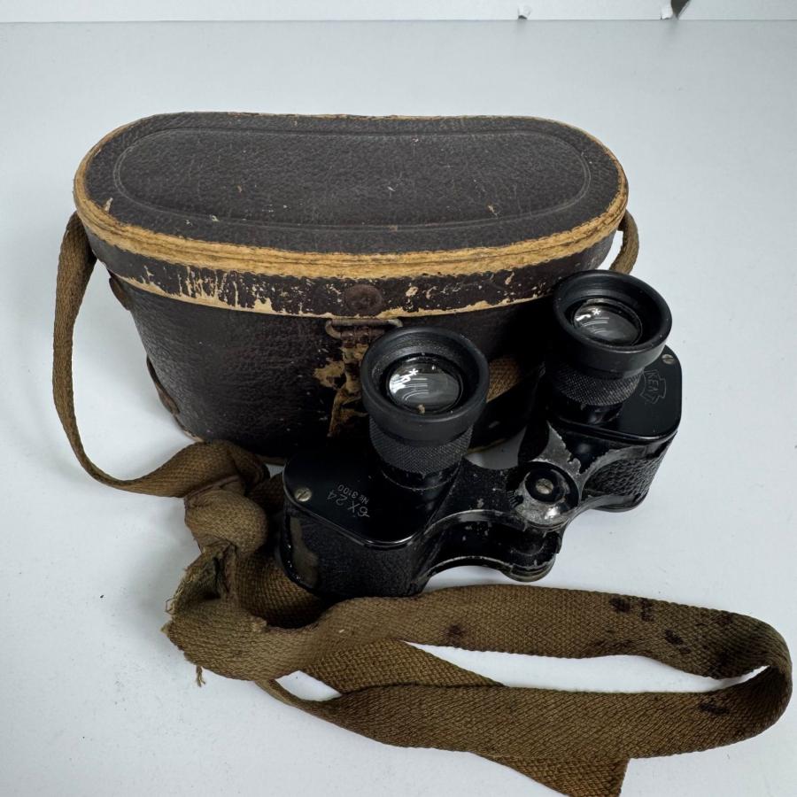 旧日本軍 戦時中 双眼鏡 KENT 6×24 No3100 ケース付き 昭和レトロ